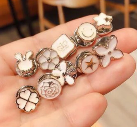 Button Brooch Safety Pins for Women's Clothing