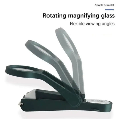 Stainless Steel Nail Clippers with Magnifying Glass And Storage Box