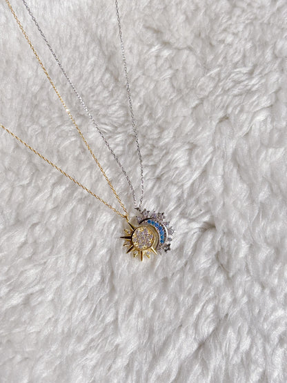 2 in 1 Moon and Sun Necklace